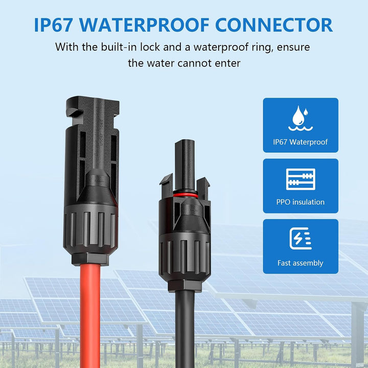 Verlängerung 6MM²5M, Solarkabel 6mm2 Solarstecker Solarkable Verlängerungskabel,pv Kabel 6mm2,IP67 P