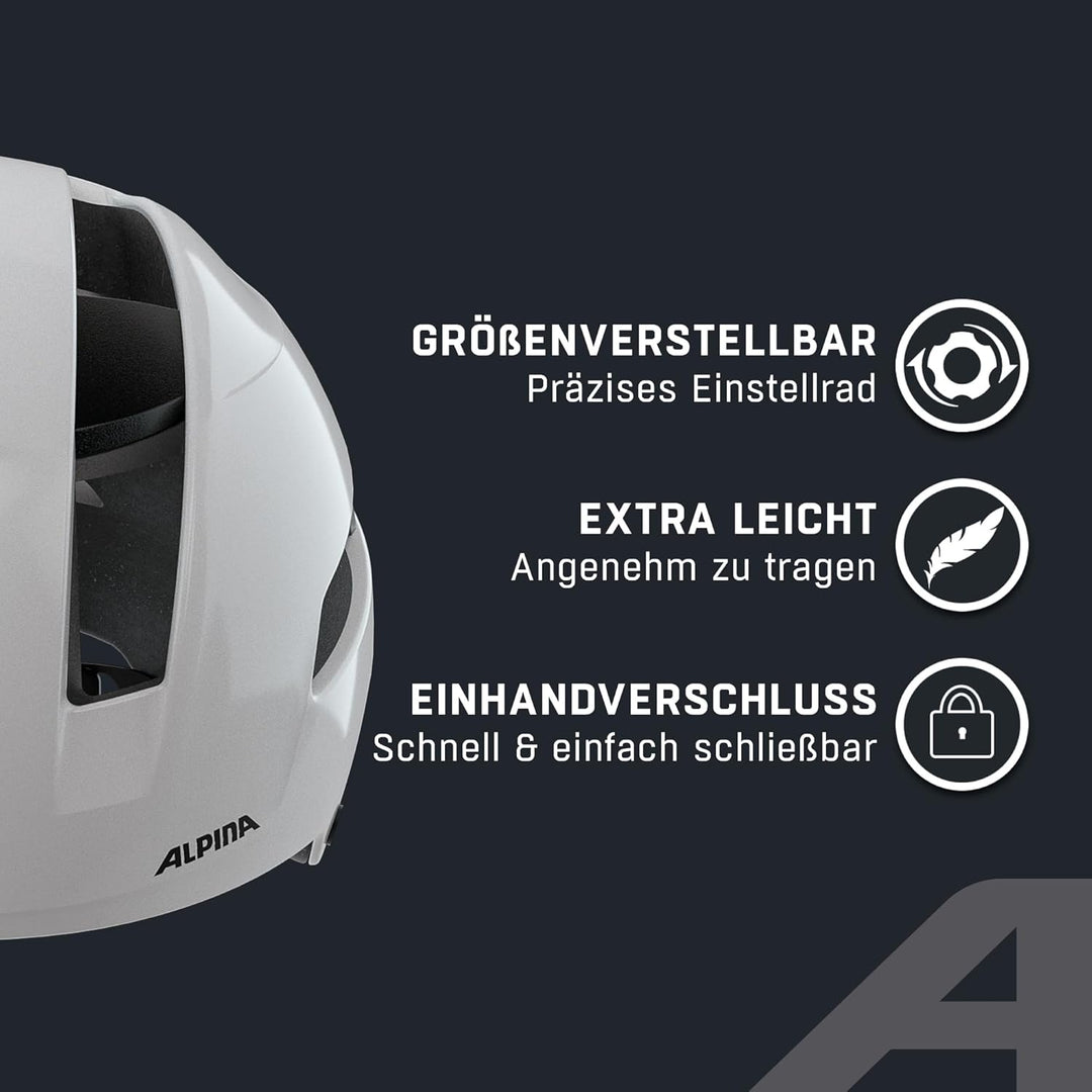 ALPINA SOHO - Extrem Robuster, Leichter & Individuell Anpassbarer Urban Fahrradhelm Für Erwachsene w