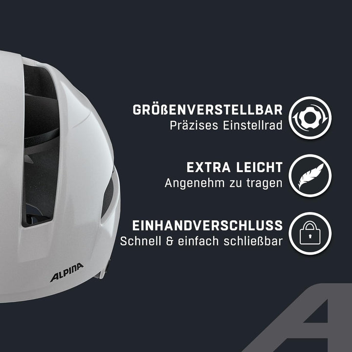 ALPINA SOHO - Extrem Robuster, Leichter & Individuell Anpassbarer Urban Fahrradhelm Für Erwachsene w