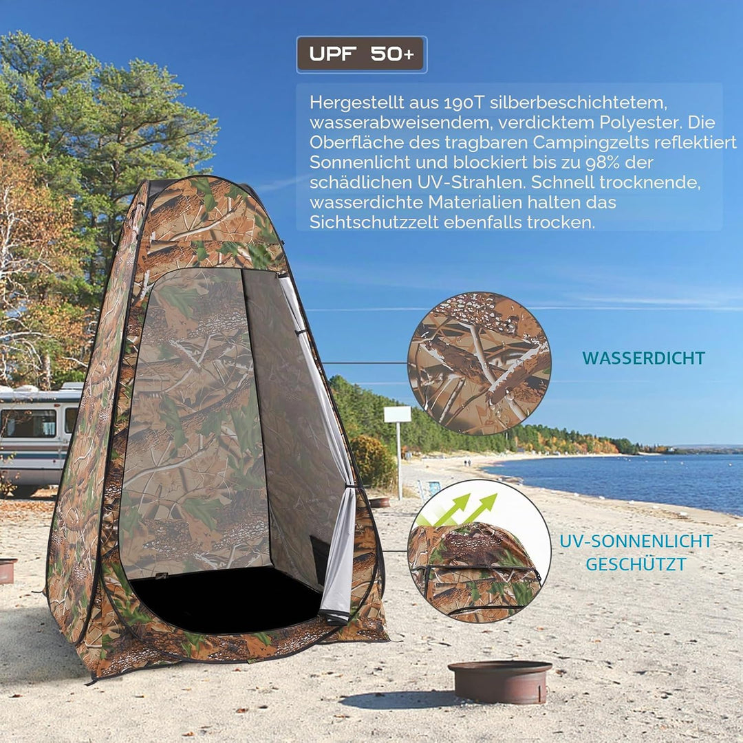 BRIAN & DANY Duschzelt Camping, Pop Up Toilettenzelt, Tragbares Umkleidezelt mit Regenschutz und Fen