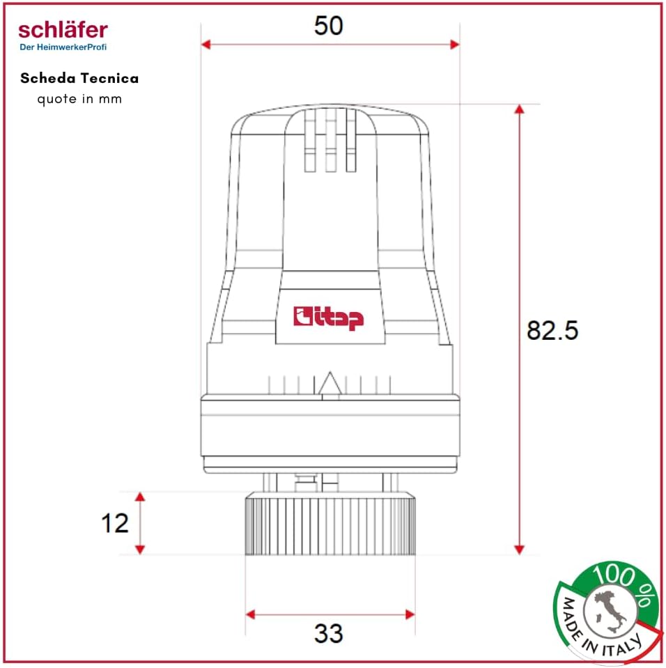 Schläfer 37021001 - Thermostat-Komplett-Set, Thermostatkopf mit eingebautem Flüssigkeitsfühler, Fros