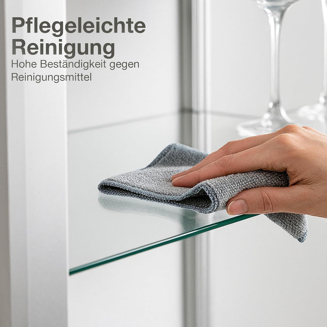 K-Möbel ESG Glasböden 4-er Set - Erweiterungsset für Glasvitrine 1083AL