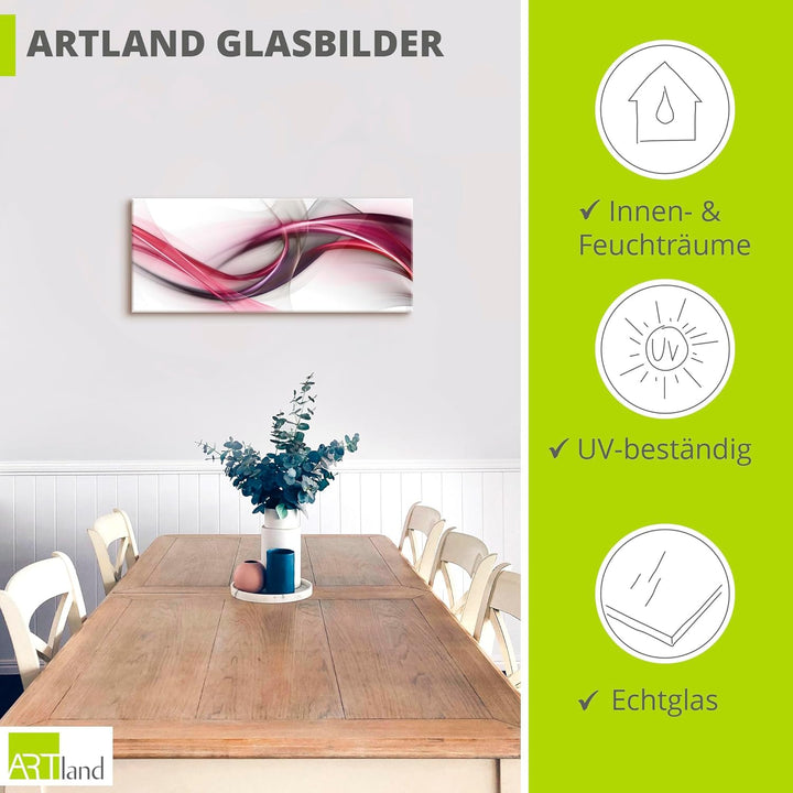 ARTland Qualitätsbilder I Glasbilder Deko Glas Bilder 80 x 60 cm Abstrakte Motive Muster Streifen Di