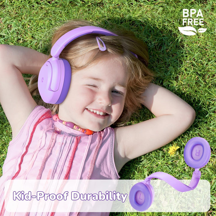 iClever Noise Cancelling Kopfhörer Kinder Bluetooth, 60H Spielzeit, 80dBA Sichere Lautstärke, Bequem