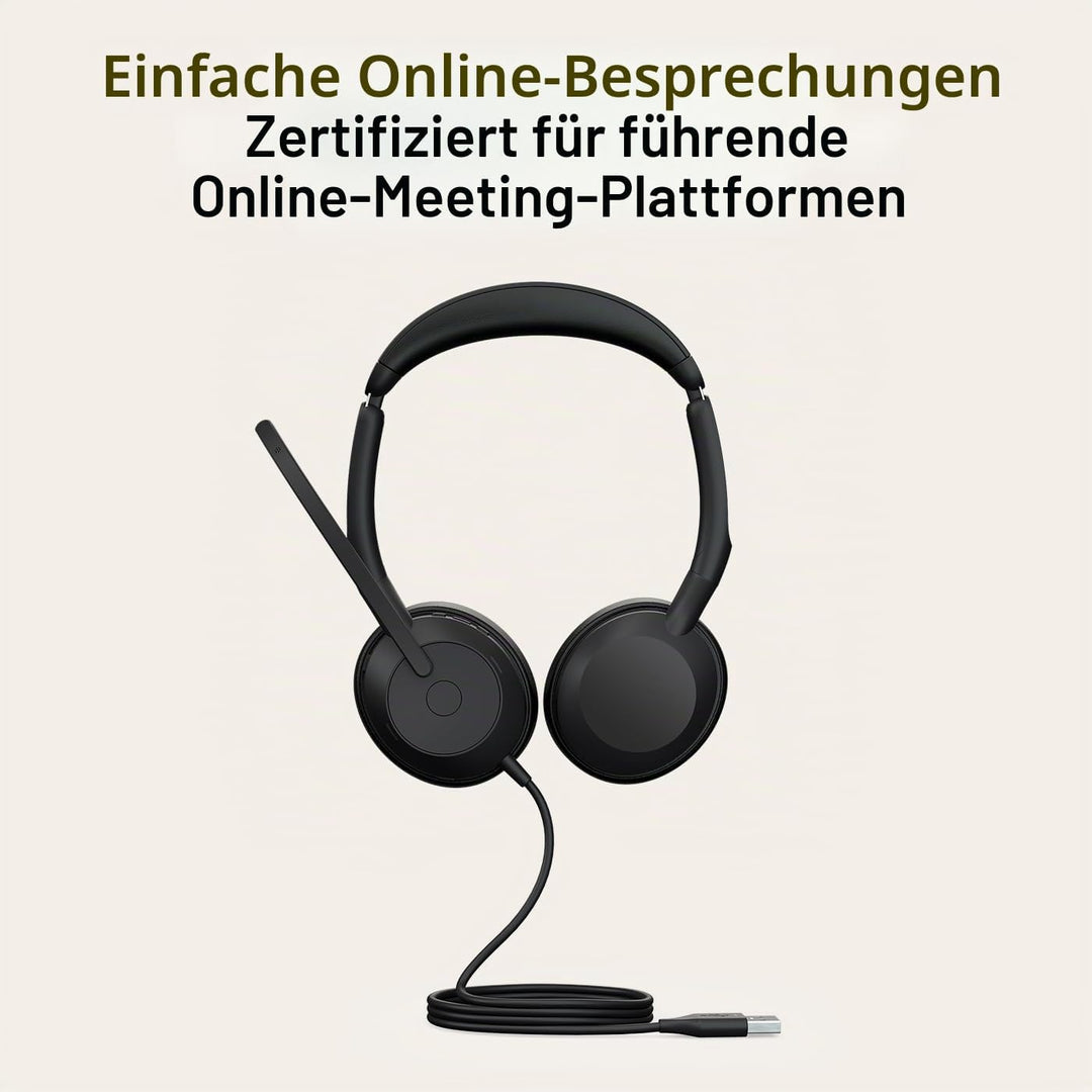 Jabra Evolve2 50 - Kabelgebundenes Stereo-Headset Air Comfort - Mikrofone mit aktiver Geräuschunterd