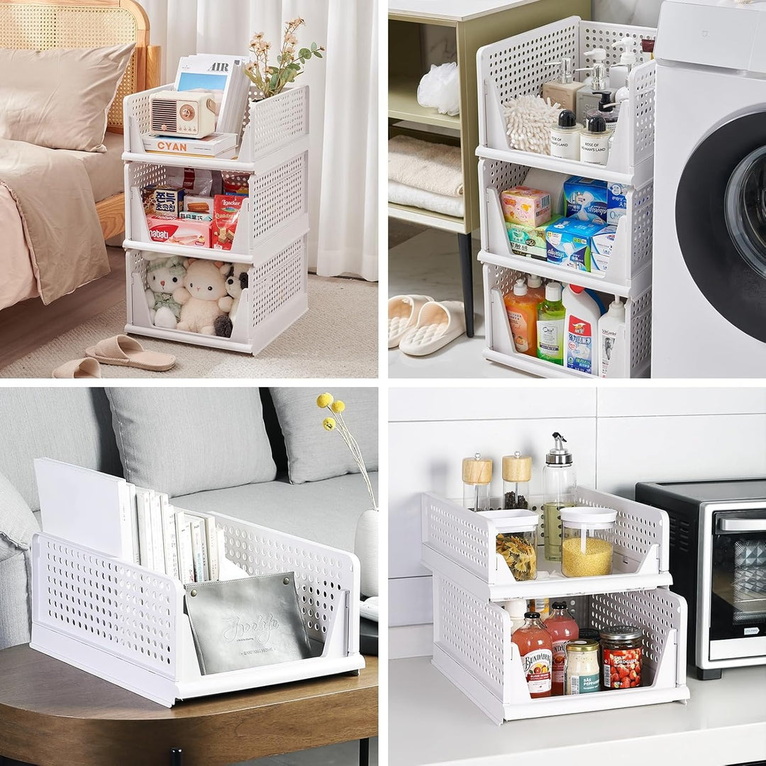 Allyson® 5 Stück Kleiderschrank Organizer Stapelbar, Multifunktionale & Faltbare Schrank Organizer A