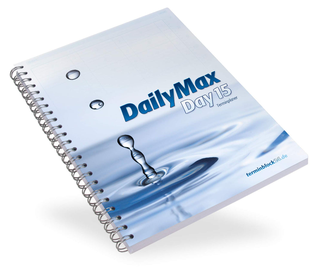 DailyMax Day 15 Terminplaner - 3 Spalten pro Tag, 7-20 Uhr im 15-Minuten-Takt, Wochenplaner für Prax