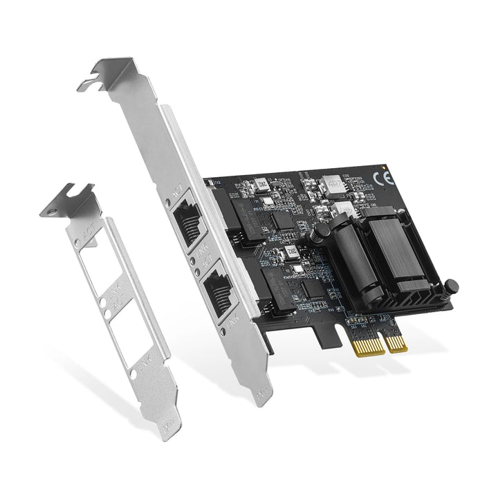 Binardat 2 Ports 2.5G PCIe Netzwerk Adapter, RTL8125B LAN Controller 2500/1000/100Mbps Ethernet RJ45