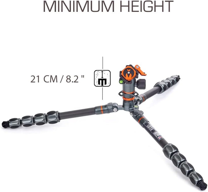 3 Legged Thing Pro Range 2.0 Leo 2.0 Reisestativsystem aus Carbon – Verstellbares Kamerastativ mit 3