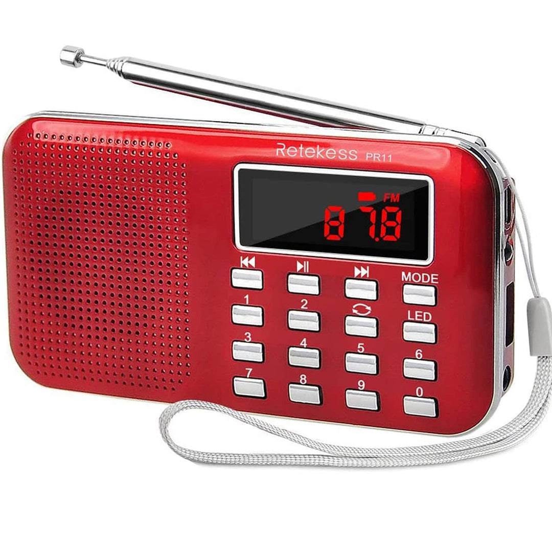 Retekess PR11 Tragbares Radio, FM AM Kleines Radio, Radio Batteriebetrieben, MP3 Player, Taschenlamp