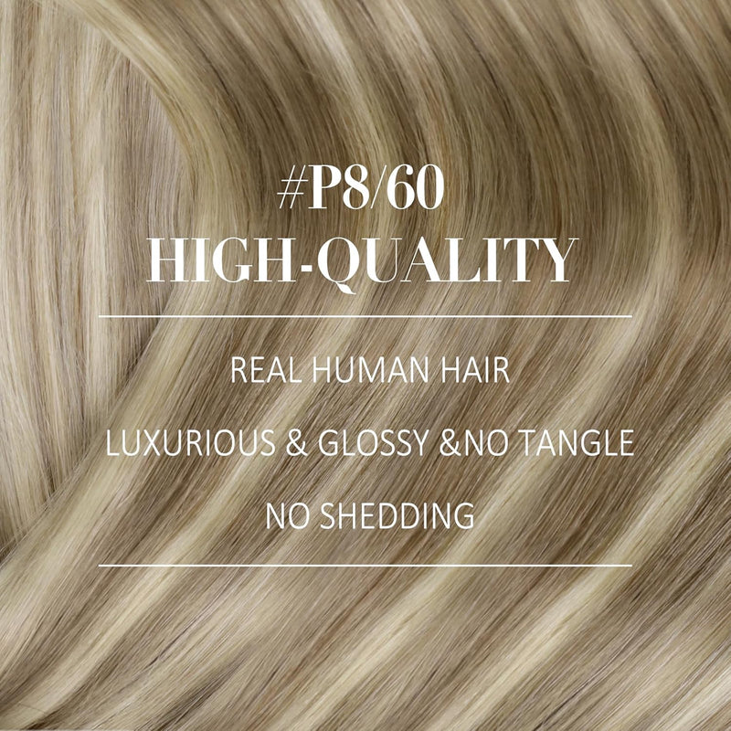 YoungSee Clip in Extensions Echthaar Hellbraun Clip in Extensions Braun Blond Echthaar Extensions Cl
