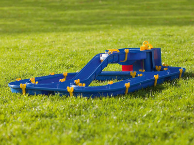 BIG - Waterplay Niagara - Wasserbahn blau, 130 x 90 x 22cm grosse Bahn, mit 3 Booten, Wasserflugzeug
