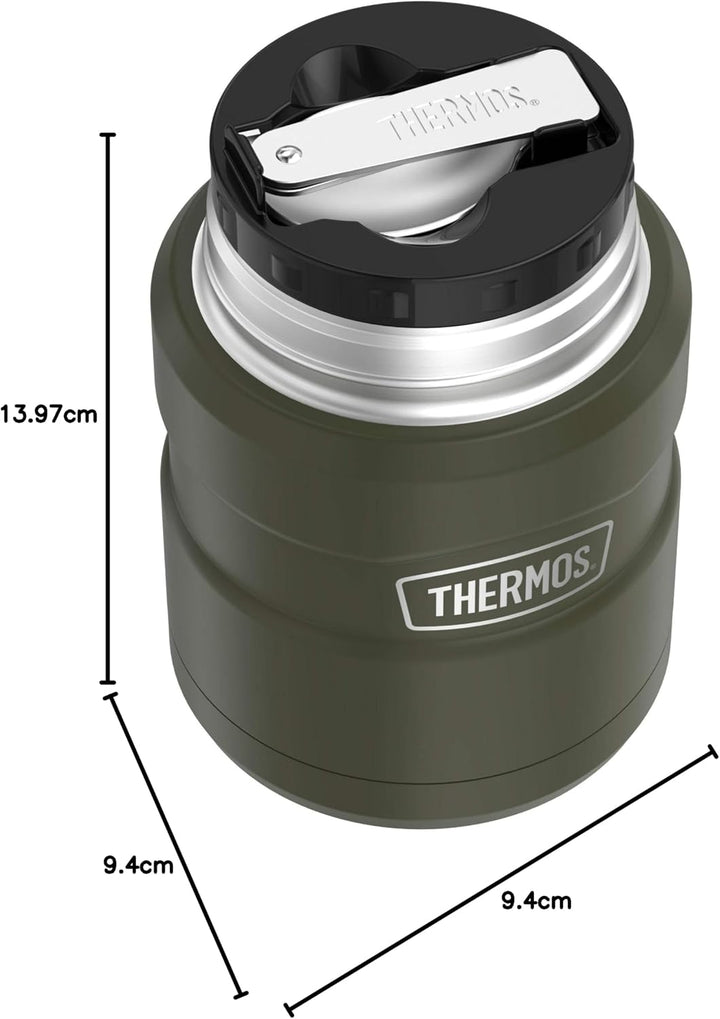 Thermos SK3000AGTRI4 King Food Jar mit Klapplöffel, Edelstahl, Armeegrün Armee-grün, Armee-grün