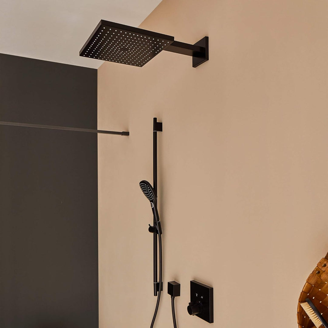 hansgrohe wassersparender Duschkopf Raindance Select S 120 (Regendusche, 3 Strahlarten), Mattschwarz
