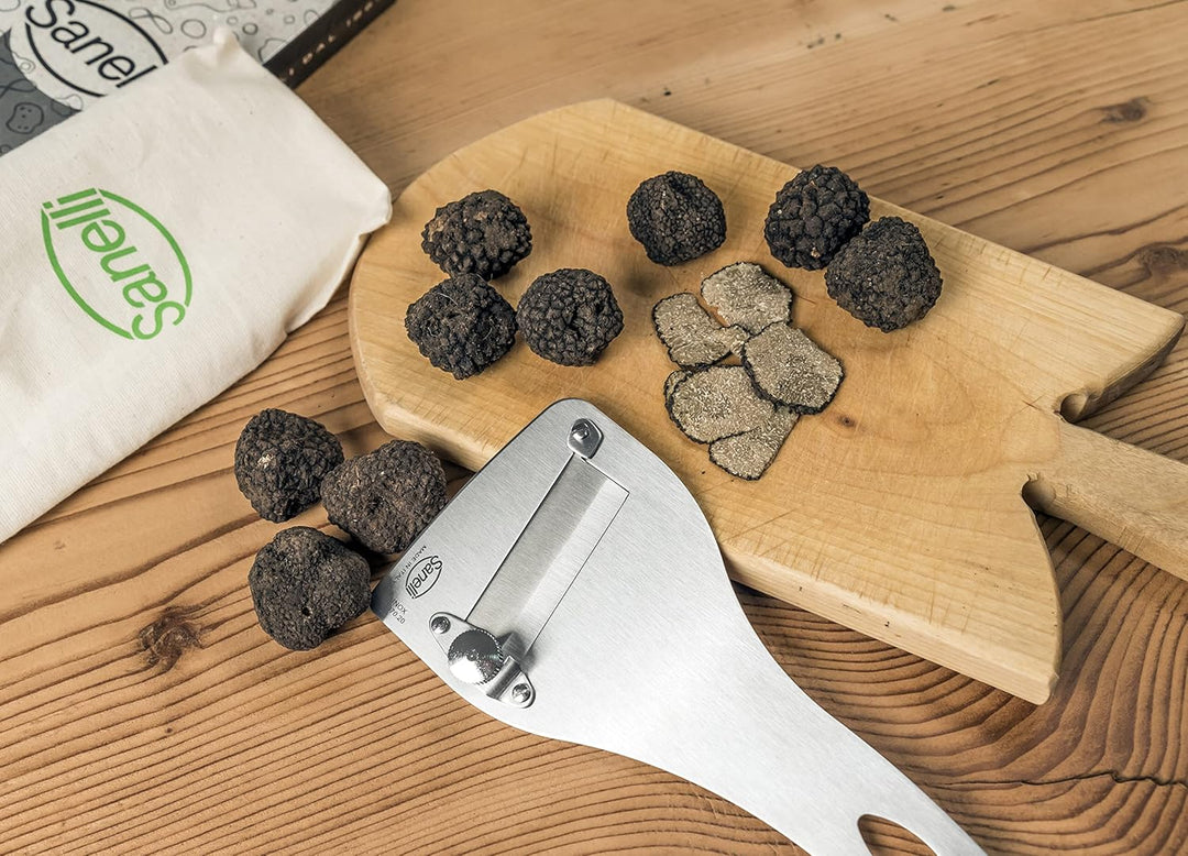 Sanelli, SAN-Slice Trüffelschneider Profi Trüffelschneider mit Schneidregler. Satinierte Oberfläche,