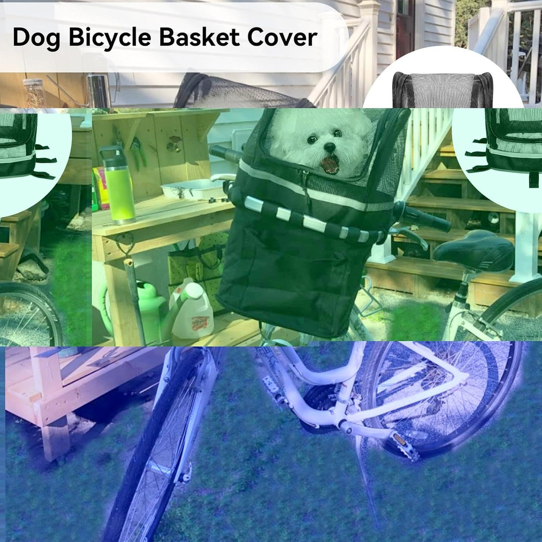 Hundekorb für Fahrrad | Haustier-Lenkerträger mit Fenster | belüfteter Haustier-Fahrradkorb | für di
