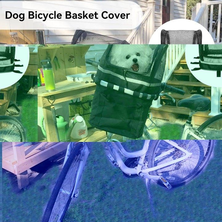 Hundekorb für Fahrrad | Haustier-Lenkerträger mit Fenster | belüfteter Haustier-Fahrradkorb | für di
