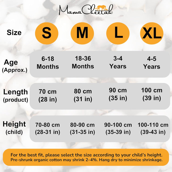 Mama Cheetah Kleinkind-Schlafsack mit Füssen, 4T-5T, 2,5 Tog, Bio-Baumwolle, Baby-Schlafsack mit Bei