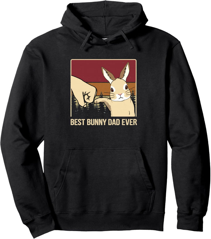 Vintage Best Bunny Dad Ever Vatertagsgeschenk Pullover Hoodie