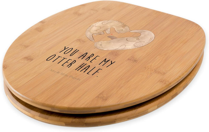 Mr. &amp; Mrs. Panda Motiv WC Sitz Otter Herz - Geschenk, WC-Sitz, Toilettendeckel, Seeotter, Love you,