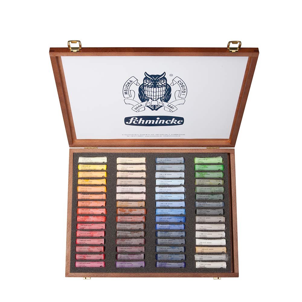 Schmincke – Pastell, Premium-Set mit Aquarellfarben, Holzkasten mit Pastellstiften, handgefertigte P