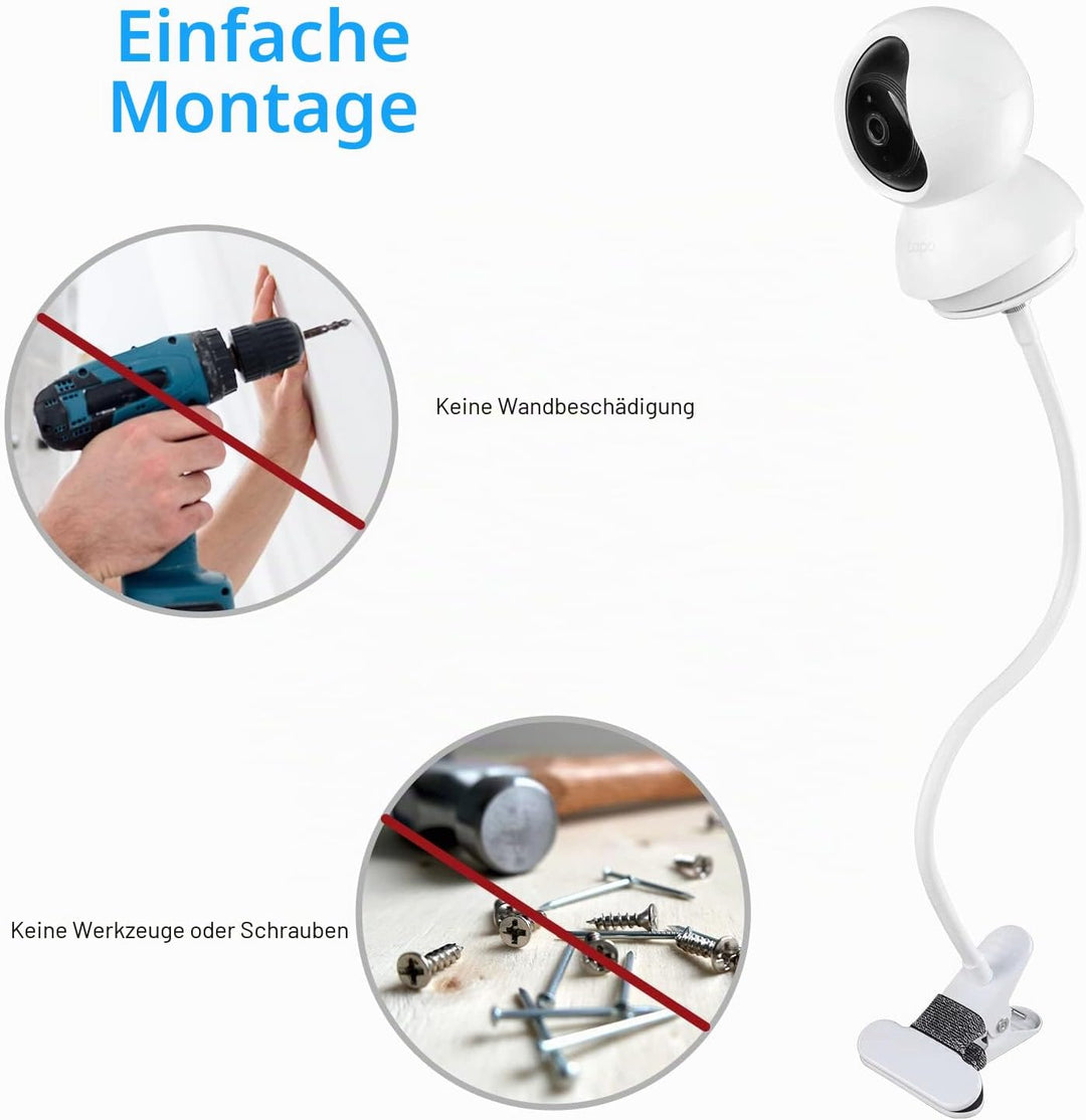 TIUIHU Baby Monitor Halterung für TP-Link Tapo C200/C210/C220WLAN IP Kamera Clip Halterung, Clip Hal