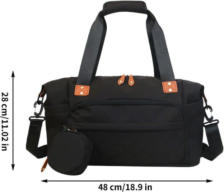 Generisch Large Diaper Bag, 48x20x28cm Nylon Travel Organizer Tote Handbag with Ergonomic Shoulder S