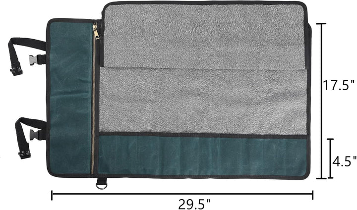 Professionelle Kochmessertasche mit schnittfestem Material, strapazierfähigem, gewachstem 16-Unzen-S