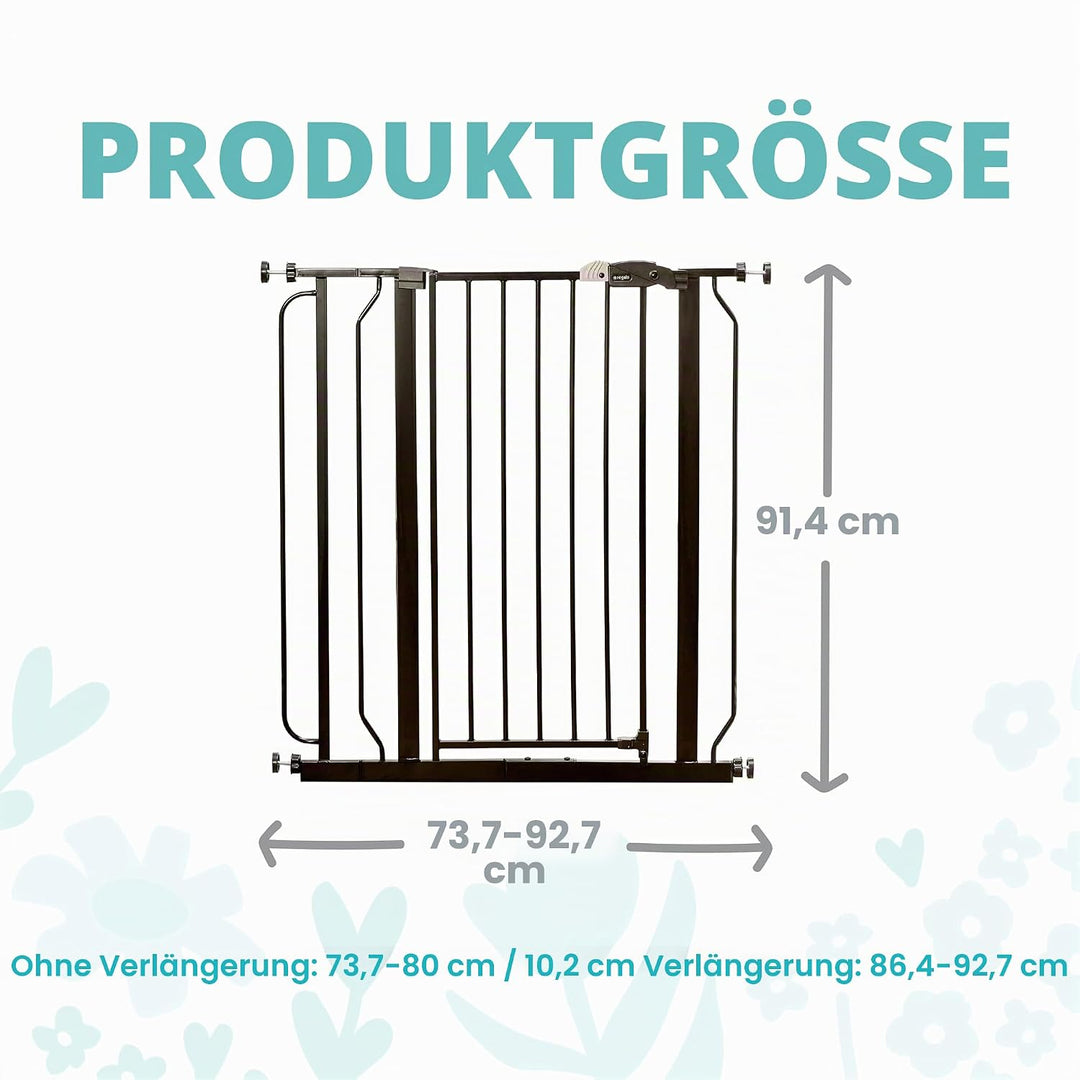 Regalo Deluxe Easy Step Schutzgitter extrahoch, Schwarz Extra Tall Schwarz, Extra Tall Schwarz