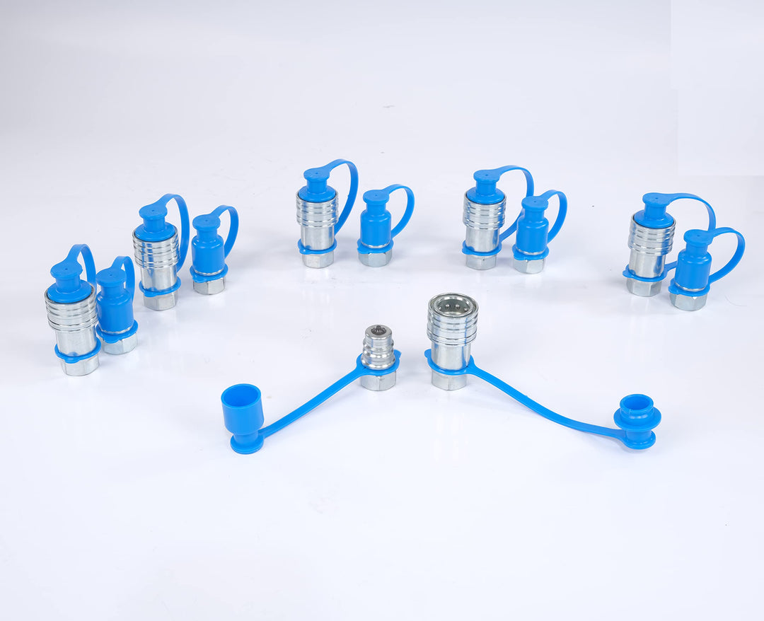 6 Sets 1/2 "NPT Hydraulische Schnellkupplung, 1,27 cm (1/2 Zoll), Ag, mit Staubkappen, Poppet Pionee