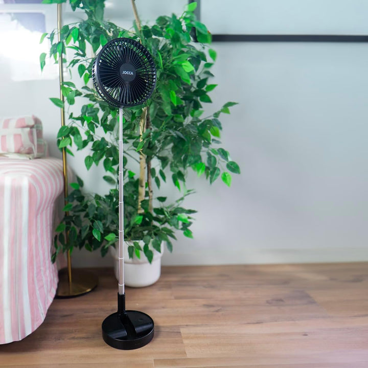 Jocca - Standventilator mit Fernbedienung | Wiederaufladbarer 7200mAh Akku | Tragbarer Ventilator |