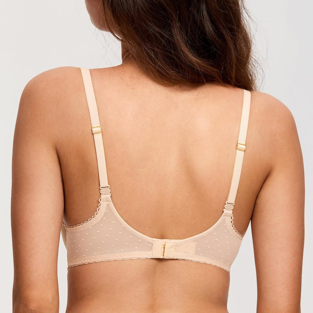 DOBREVA Balconette BH Damen mit Bügel Push Up Dirndl Spitze BHS Sexy Grosse Grössen Ungefüttert 70A