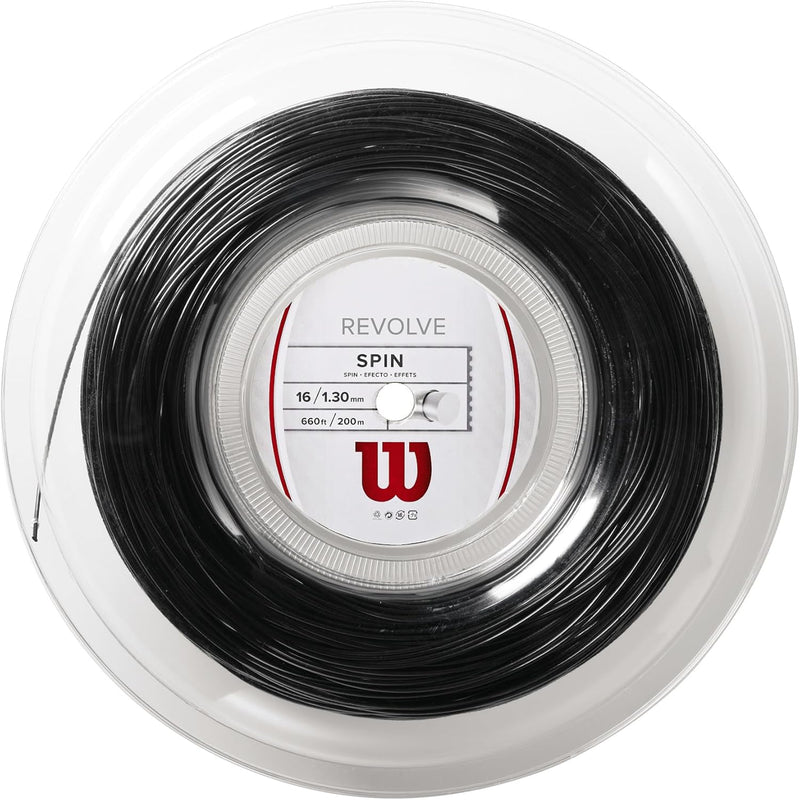 Wilson Unisex Tennissaite Revolve 200 Meter 1,30 mm Schwarz, 200 Meter 1,30 mm Schwarz