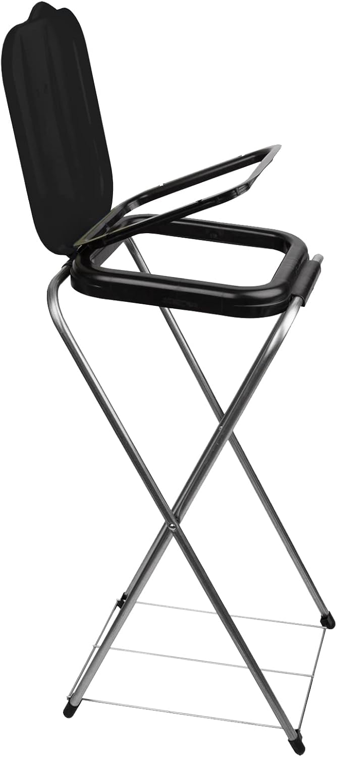 BigDean Müllsackständer EasyFix SCHWARZ 120L - Müllbeutelhalter mit Gitterboden - Müllsackhalter Met