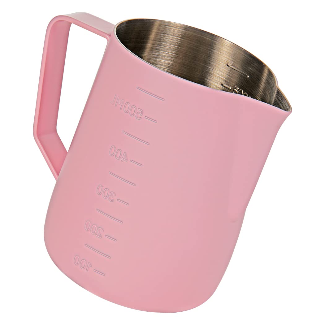 Dianoo Espresso Dampfkrug 600ml, Milchaufschäumkrug Edelstahl mit Messung, Milchaufschäumbecher, Kaf