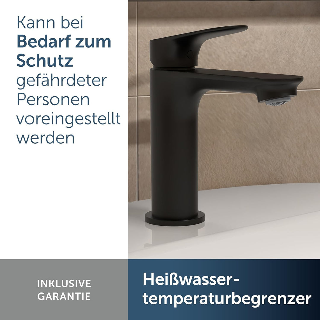 Ideal Standard Alero Waschtischarmatur, mit Garnitur, Höhe 100 mm – Schwarz Silk Black Push-Open Abl