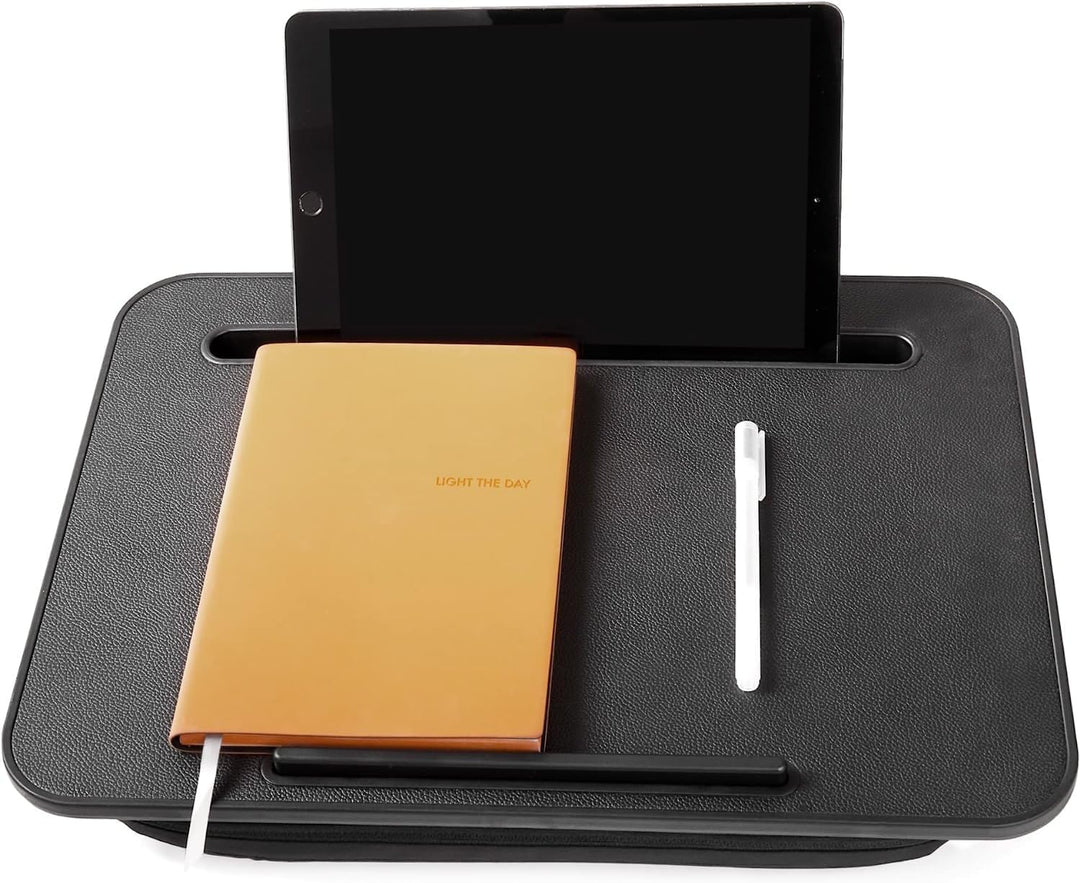 Schossschreibtisch, tragbarer Laptop-Schreibtisch mit Kissenkissen, passend für Laptops bis zu 15,6
