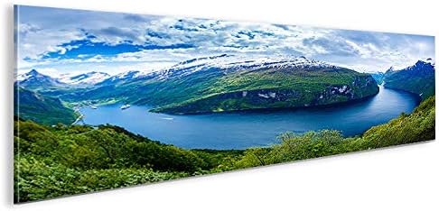 islandburner Bild Bilder auf Leinwand Fjorde V2 Norwegen Panorama XXL Poster Leinwandbild Wandbild D