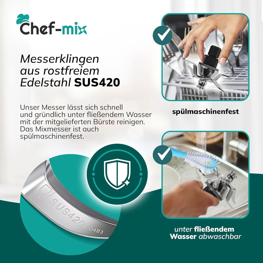 Chef-Mix Messer TM31 aus Edelstahl Ersatz für Vоrwerk Thermоmix TM31 Messer - Thermоmix Zubehör TM31