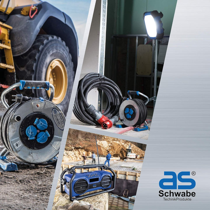 as - Schwabe Starkstormverlängerung – 400 V / 32 A CEE-Stecker &amp; CEE-Kupplung – 10 m Verlängerungsle