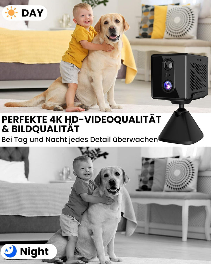 Mini Kamera,5G WiFi Überwachungskamera Innen,Kamera Überwachung Innen,Kostenloser Cloud-Speicher, La