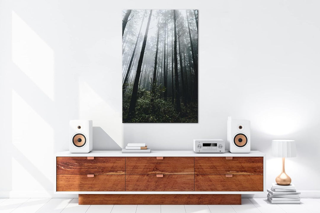 deyoli gigantischer Wald Format: 100x70 cm als Leinwandbild, Motiv fertig gerahmt auf Echtholzrahmen