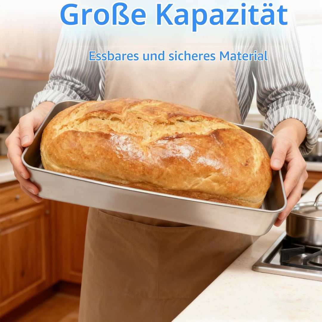Edelstahl Brotbackform, 33 × 15 × 6 cm Kastenform Brot, Rechteckig Brotform Kastenform Backform Rrec