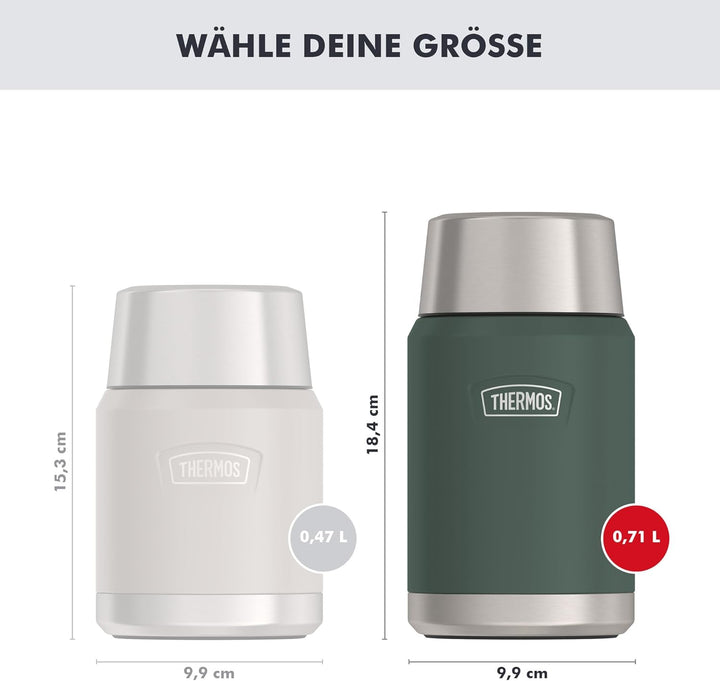 Thermos ICON Food Jar 0,71 l, grün/forest mat, Speisegefäss für Essen 710 ml, doppelwandigem 18/8 Ed