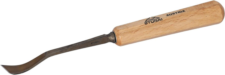STUBAI Stemmeisen Stechbeitel Serie 52 - Form 22 | Gekröpftes, linksschräges Balleisen 12 mm, mit Ho