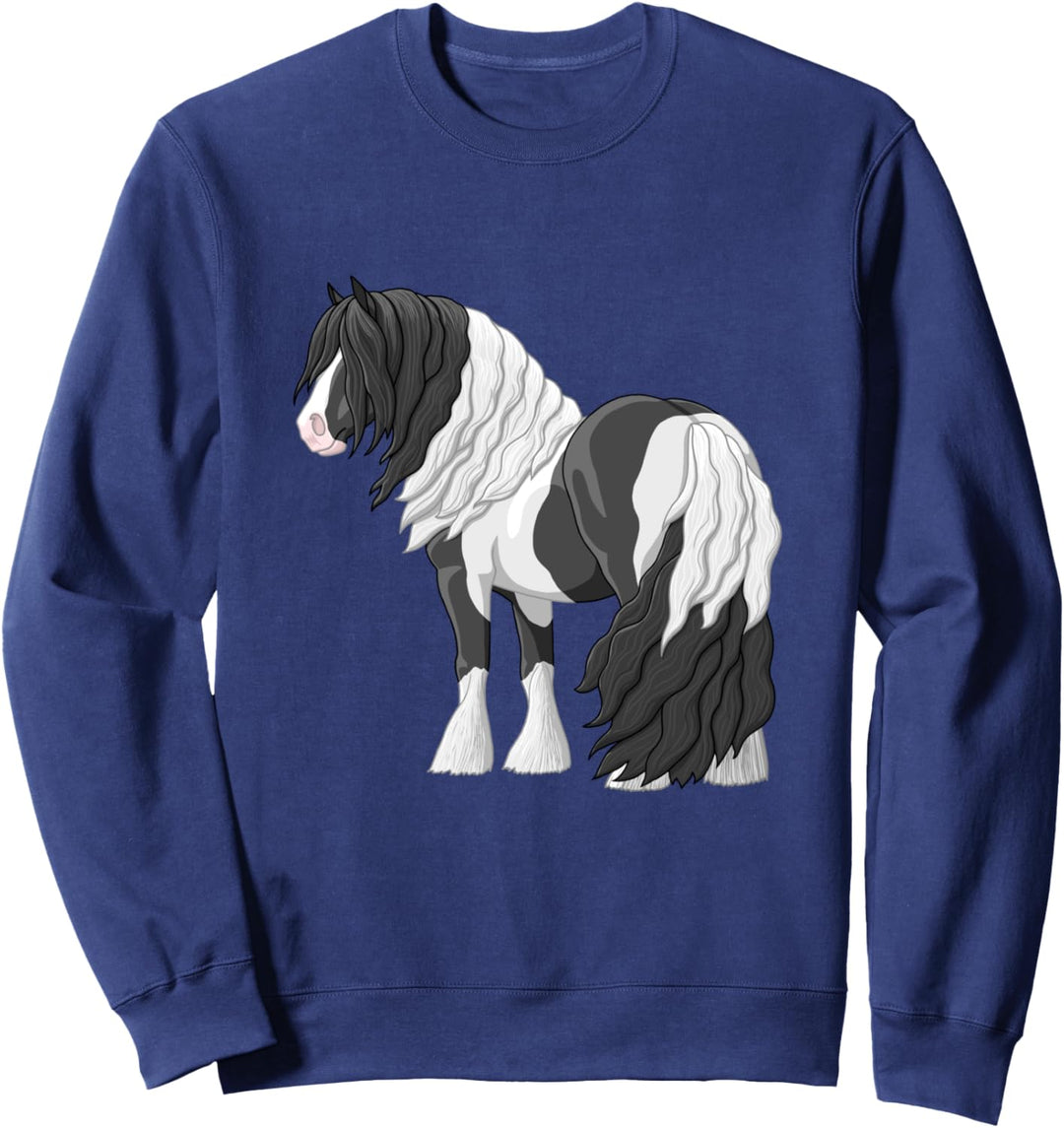 Hübsches schwarz-weiss schecke Tinker Zugpferd Sweatshirt
