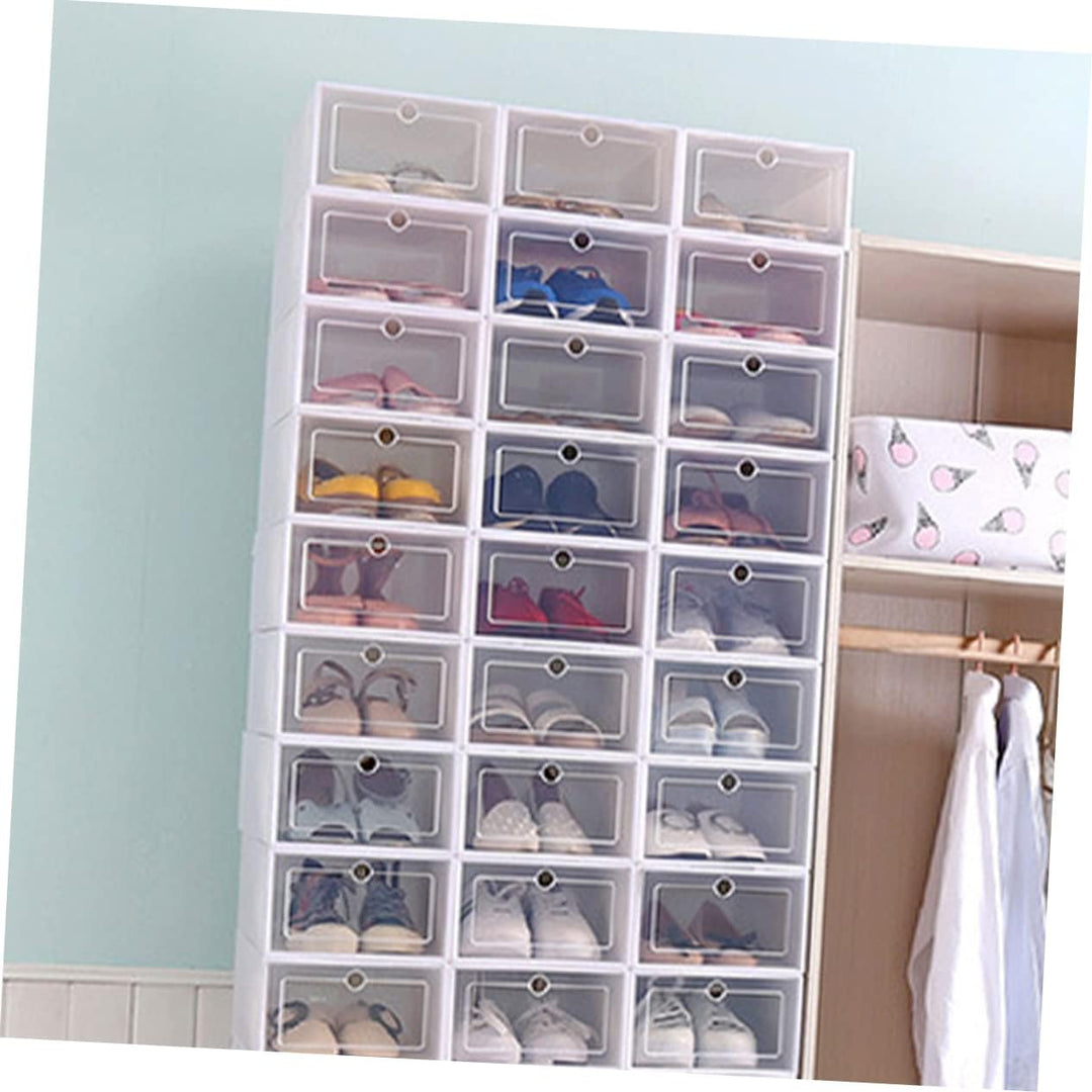 Cabilock 6 Stück Box Schuhvitrine Durchsichtige Schuhaufbewahrung Schuhe Aufbewahrungsboxen Faltbare