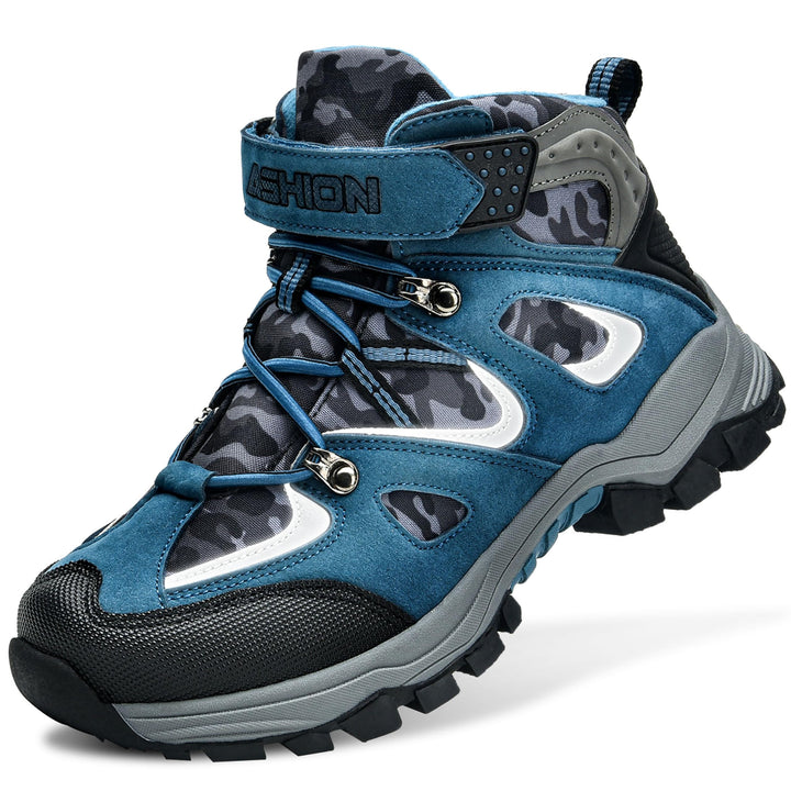 ASHION Jungen Winterschuhe Kinder Schneestiefel gefüttert und wasserdicht – rutschfeste Outdoor Wand