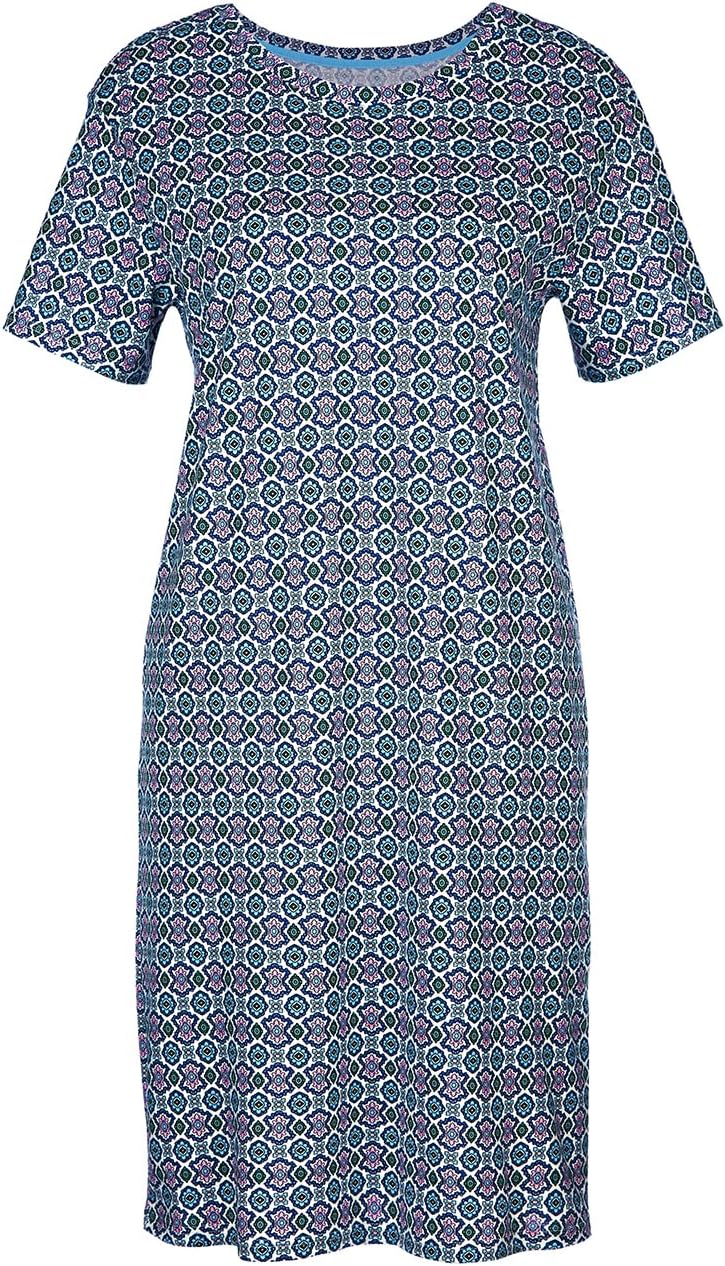 CALIDA Spring Nights Kurzarm-Nachthemd Damen, Länge 95cm, atmungsaktiv und klimaregulierend, aus 100