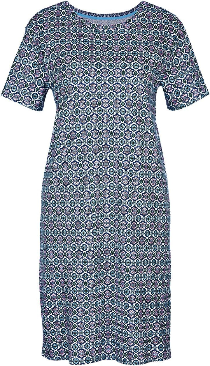 CALIDA Spring Nights Kurzarm-Nachthemd Damen, Länge 95cm, atmungsaktiv und klimaregulierend, aus 100